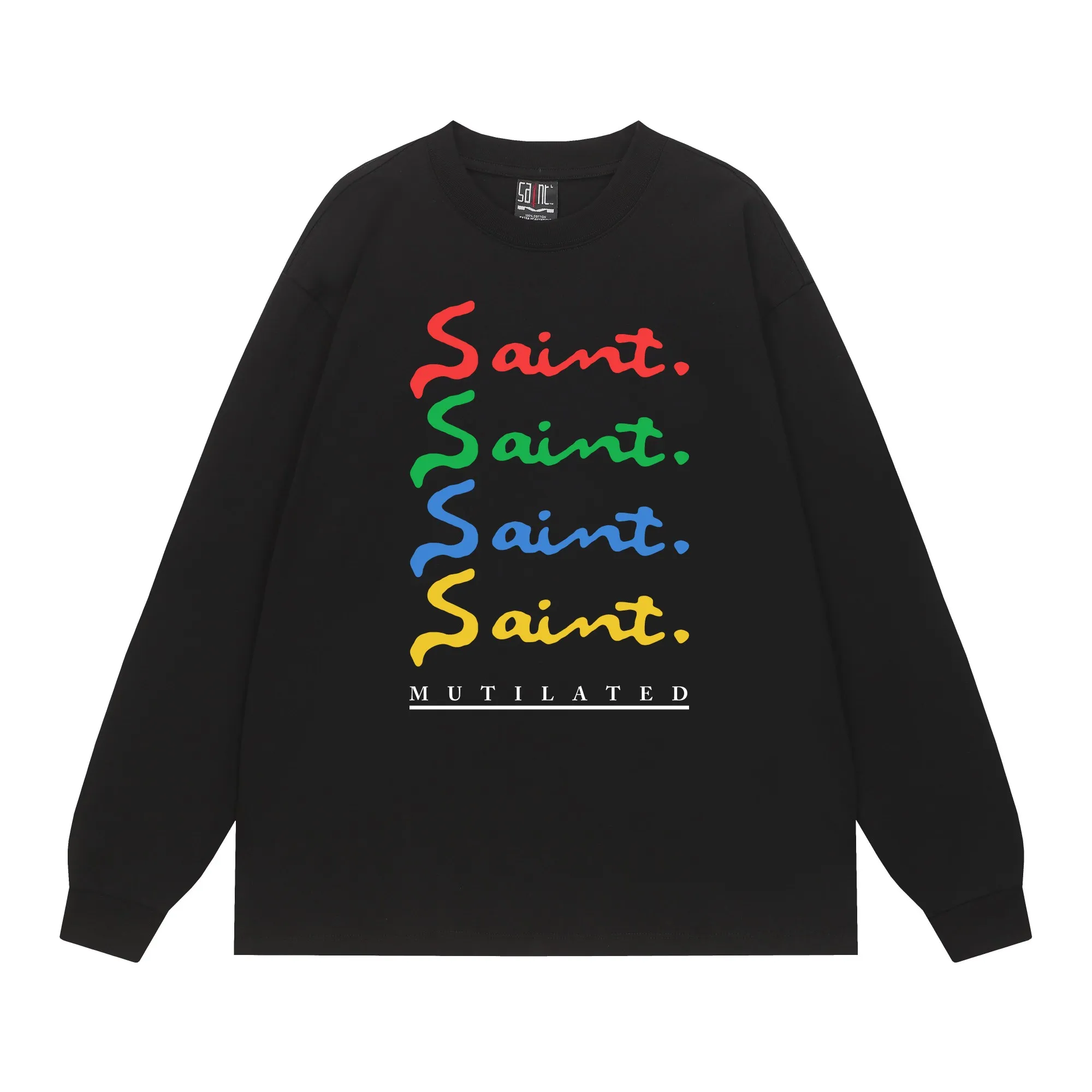 #SA80 SAINT pure cotton long-sleeved T P150 Color: Black Size: S-XL
